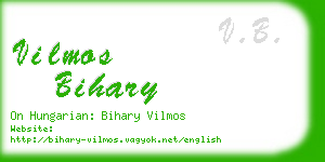 vilmos bihary business card